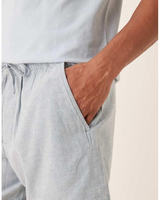 Pantalones Cortos De Sastre De 8" Grises De Mezcla De Lino De Abercrombie & Fitch de hombre de color Natural