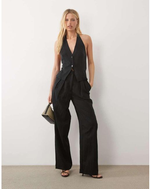 Mango Black Marga Backless Halterneck Waistcoat Co-ord