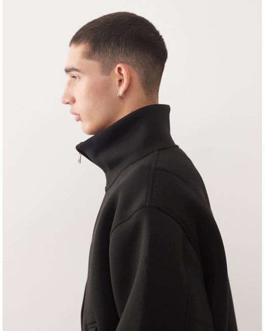 Weekday Black Funnel Neck Jacket for men