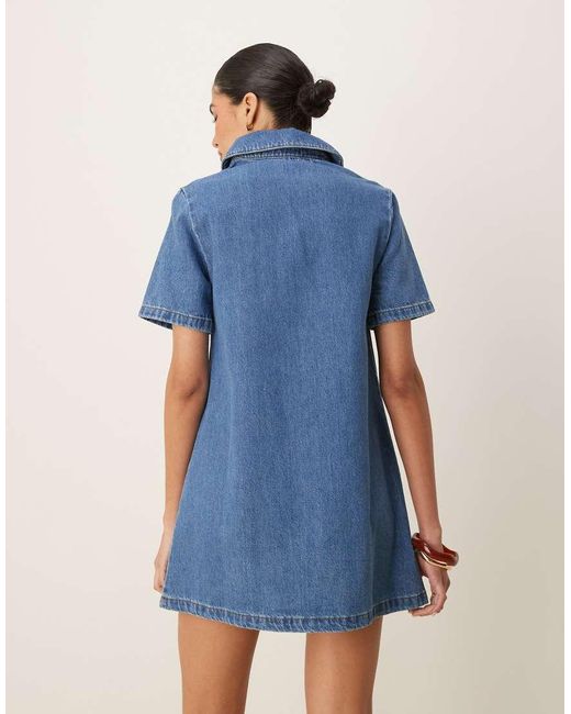 ASOS Blue Denim Polo Mini Dress