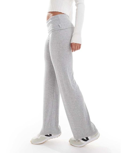 Cotton On White Cotton On Sleep Recovery Lounge Roll Waist Pants