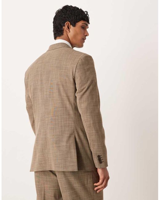 ASOS Natural Regular Double Breasted Suit Jacket for men