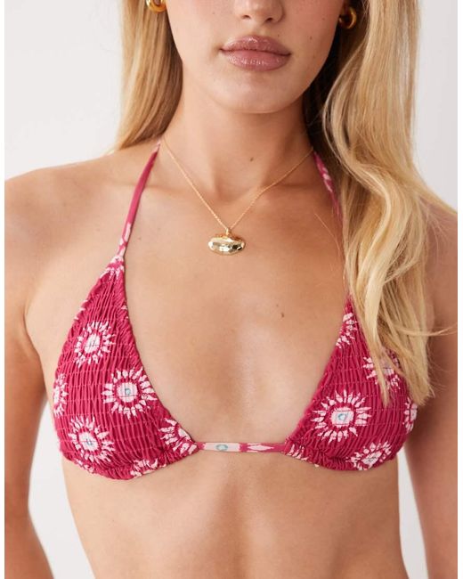 Mango Red Teen Crinkle String Bikini Set
