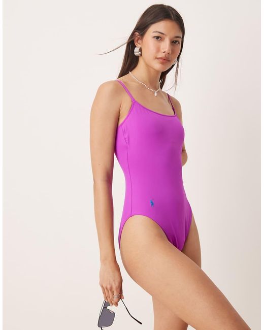 Polo Ralph Lauren Purple Colour Shop Kennedy Swimsuit