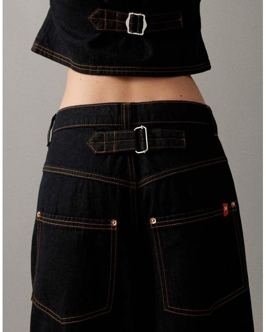 Collusion Black Mid Rise Jean With Contrast Turn Up Hem