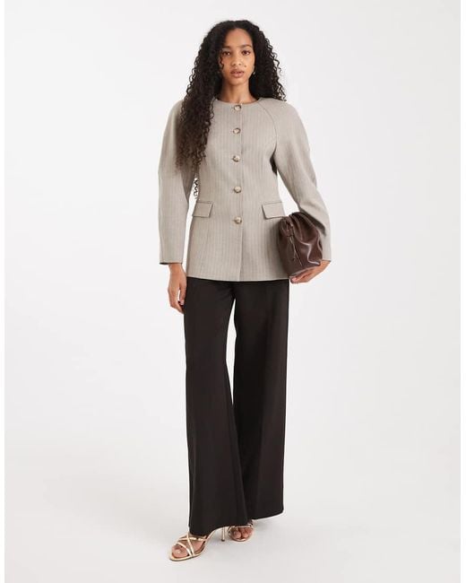 ASOS White Cinch High Break Point Cocoon Blazer
