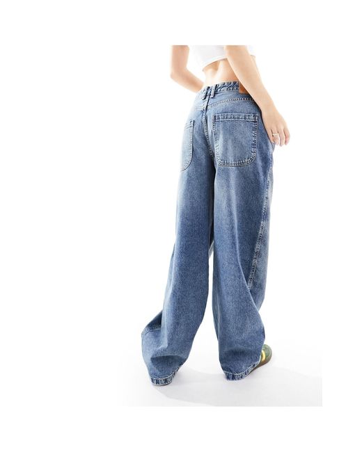 Pull&Bear Blue Low Rise Oversized baggy Jean