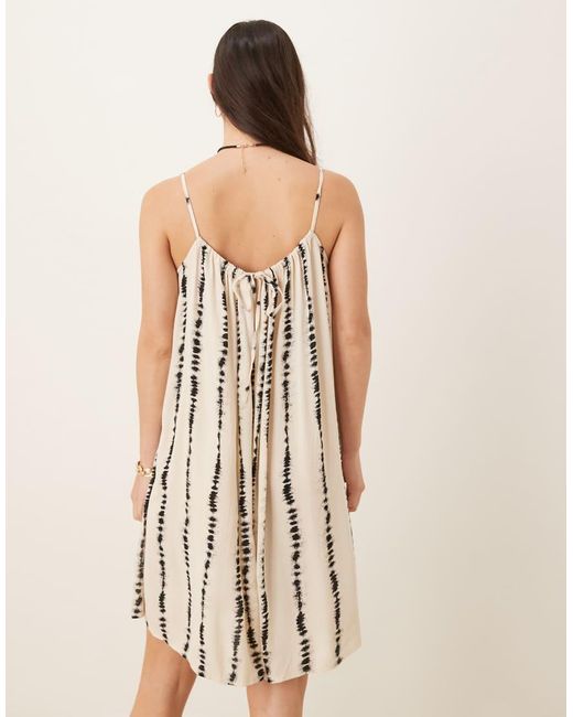 Jdy Natural Textured Sleeveless Mini Dress With Abstract Print