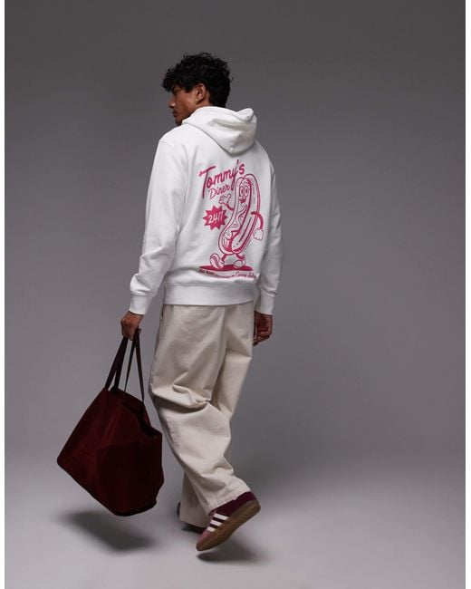 Tommy Hilfiger Gray Hotdog Graphic Hoodie for men