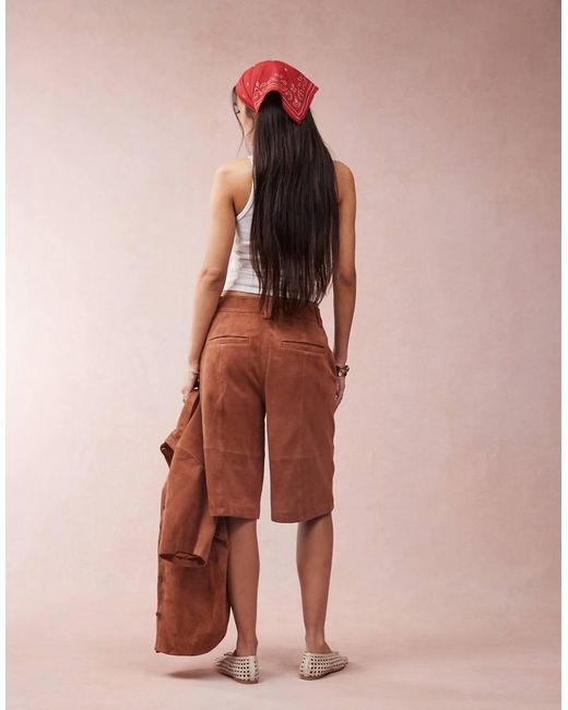 ASOS Pink Suede Bermuda Shorts