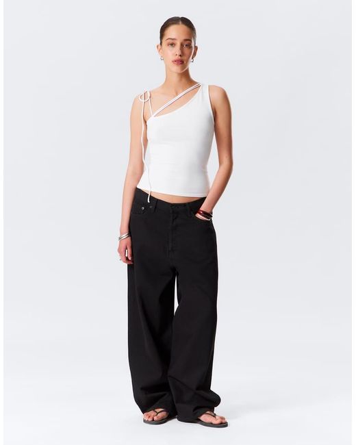 Weekday White Strappy One Shoulder Top
