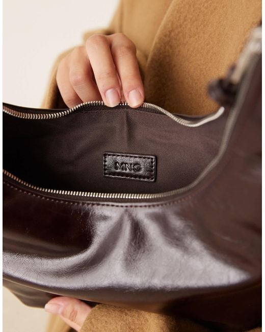 Mango Brown Half Moon Shoulder Bag