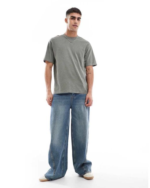 Only & Sons Gray Distressed T-shirt for men