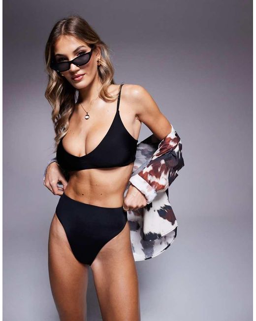 ASOS Black Maya Mix And Match High Waist Bikini Bottom