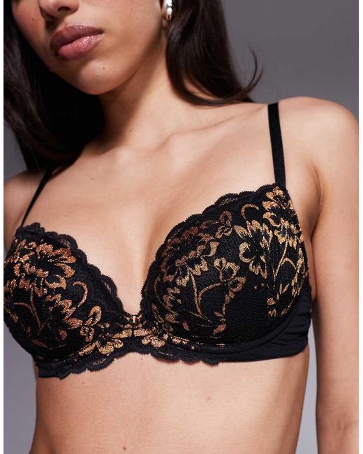 Ann Summers Gray Sexy Lace Padded Plunge Bra