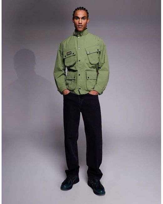 Barbour Green Contemporary A7 Hooded Logo Showerproof Jacket for men