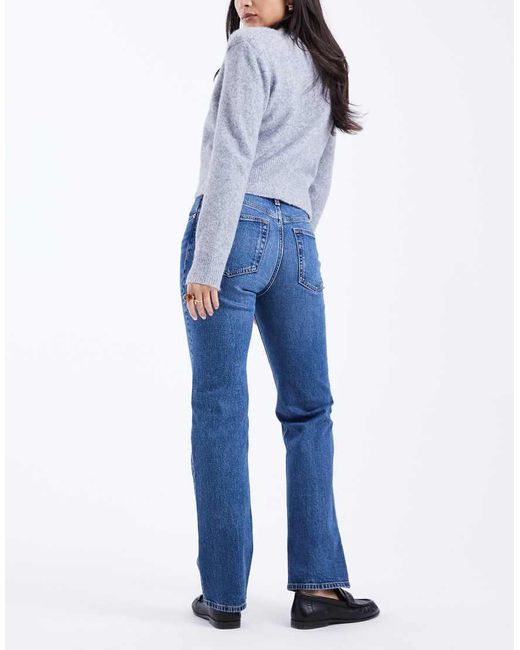 Vaqueros Azules De Corte Rectos Y Talle Alto Con Lavado Medio De Calvin Klein de color Blue