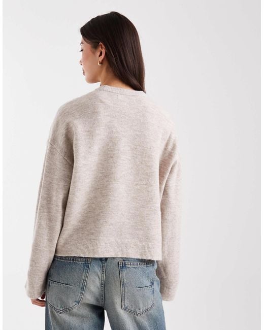 ONLY Gray Round Neck Boxy Jumper