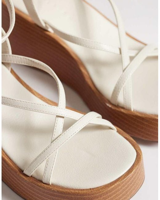 ASOS White Thelma Minimal Strappy Wedges