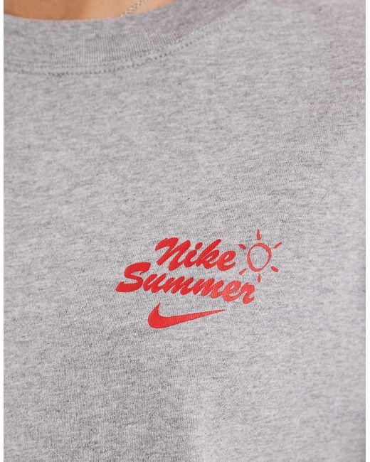 Nike Gray Oversized Boxy Graphic T-shirt