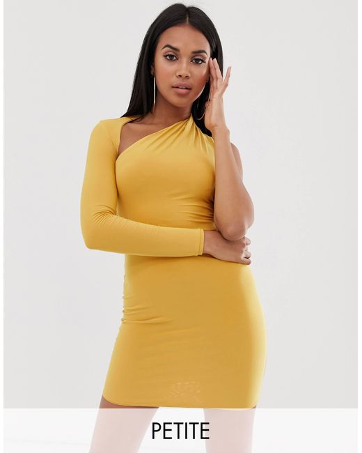 Club L London Yellow – figurbetontes one-shoulder-kleid