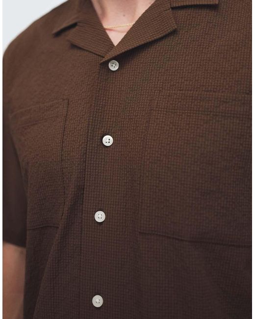 Redefined Rebel White Brennan Boxy Fit Short Sleeve Shirt for men