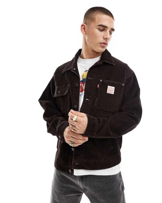 Levi's Black Workwear Sunrise Cord Trucker Jacket for men