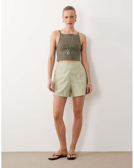 ASOS Green Textured Pull On Flippy Shorts