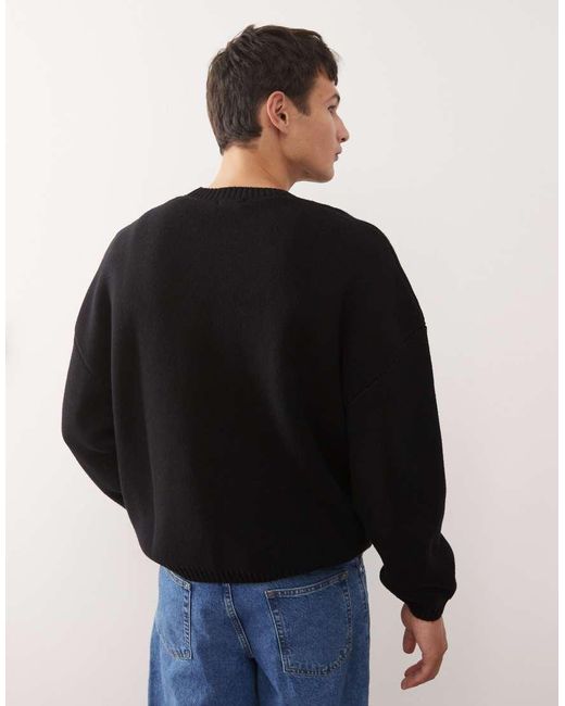 Weekday Black Oversized Jumper for men