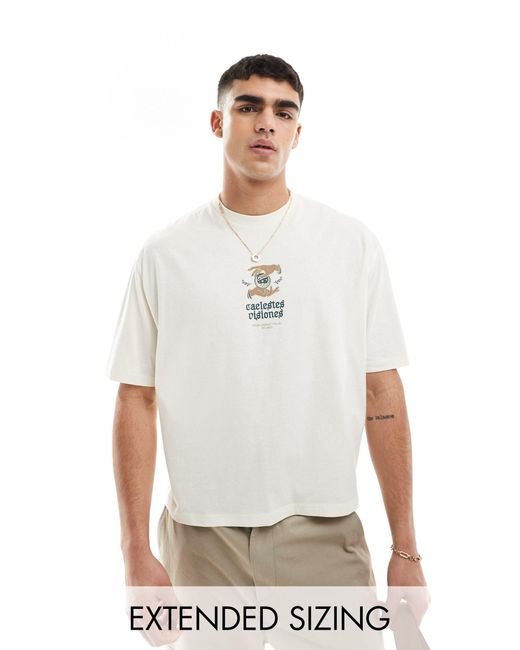 ASOS – kastiges oversize-t-shirt in White für Herren