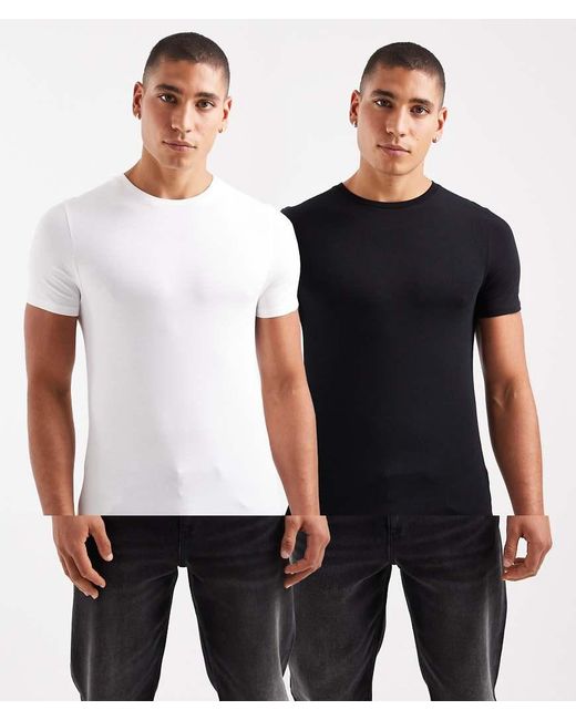 ASOS Set Van 2 Basic Muscle Fit T-Shirts in het White voor heren