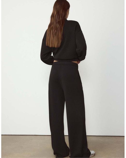 Stradivarius Black Soft-touch Darted Trousers
