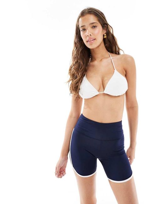 Speedo Blue Swim Bottoms Solid Bound Swim Shorts