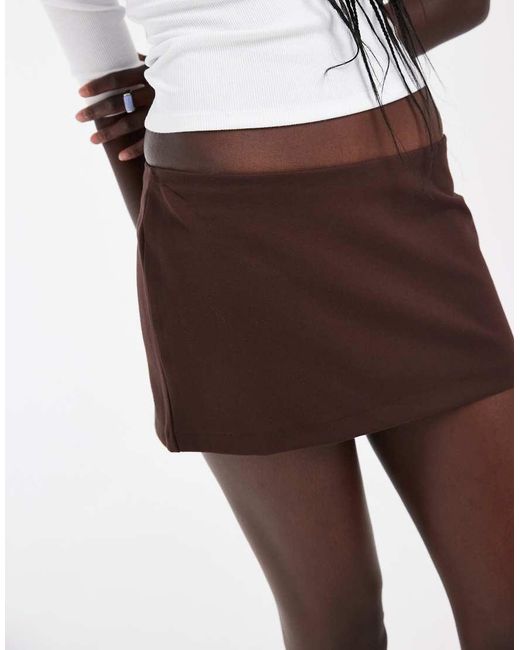 Hollister Brown Low Rise Tailored Mini Skort
