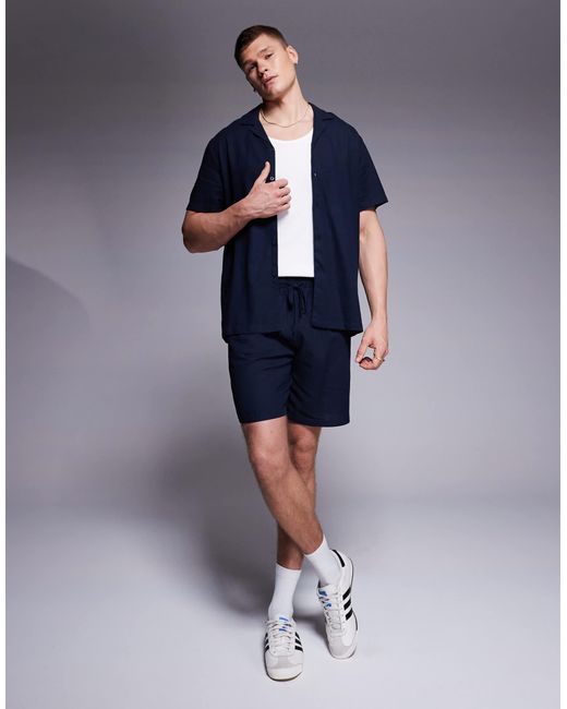 South Beach Blue Drawstring Beach Shorts for men