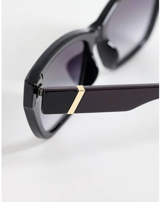 Pieces White Rectangular Sunglasses