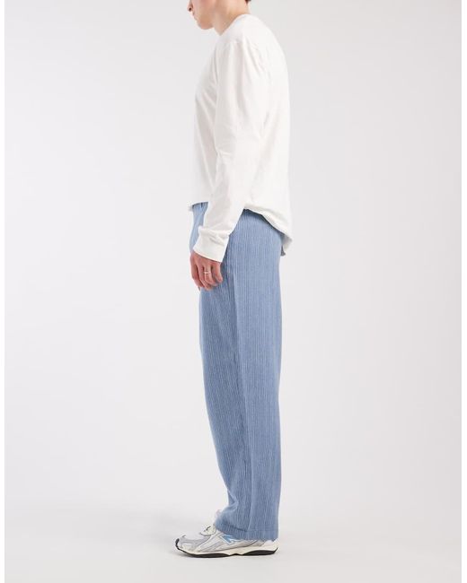 ASOS Blue Loose Straight Leg Pants for men
