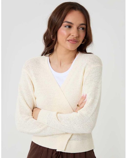 Threadbare White Dropped Shoulder Open Cardigan