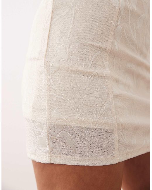 ASOS Natural Satin Look Devore Mini Skort