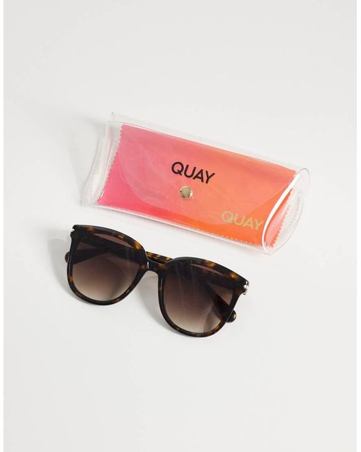 Quay Brown Quay Rent Free Large Round Sunglasses