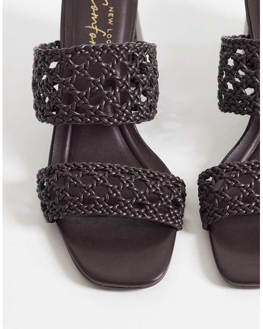 New Look Brown Woven Heeled Mule