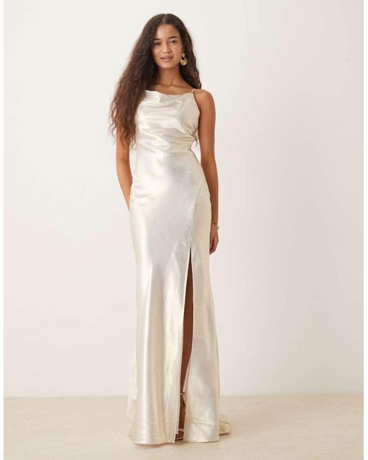 True Decadence Natural Tie Back Midi Dress