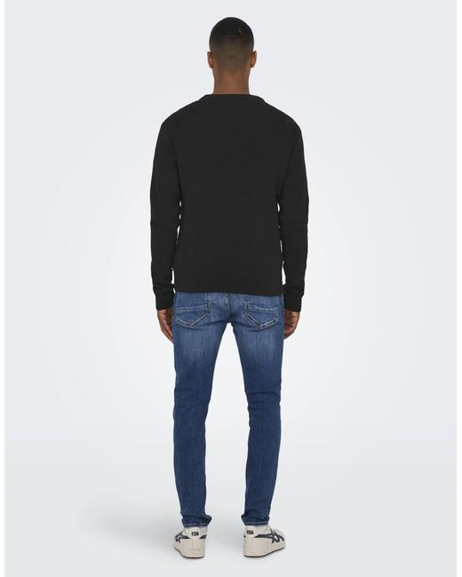 Only & Sons – strickpullover in Black für Herren