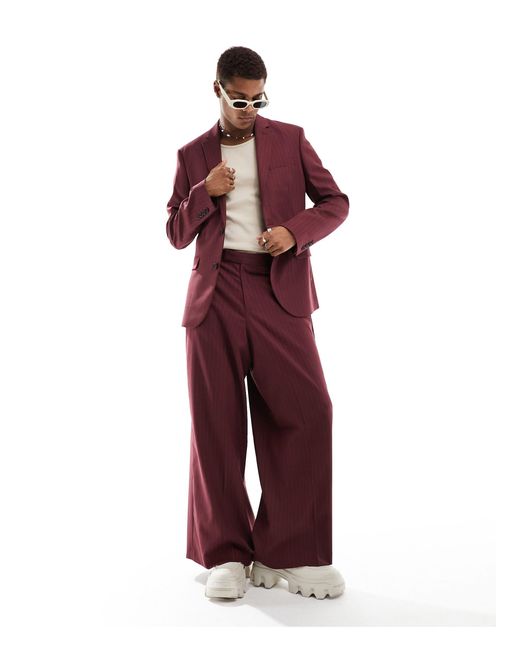 ASOS Red Extreme Wide Suit Pants for men