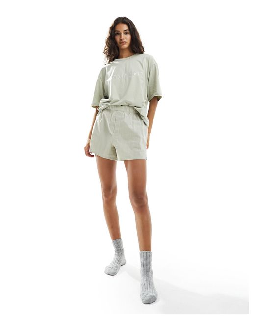 Pure cotton - short ajusté façon caleçon Calvin Klein en coloris Gray