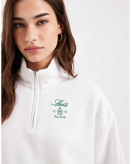 Levi's Blue Tipped Rib Half Zip Sweatshirt