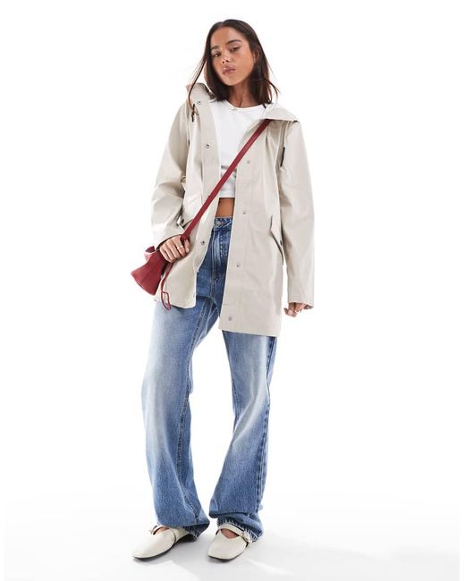 ONLY White Hooded Raincoat