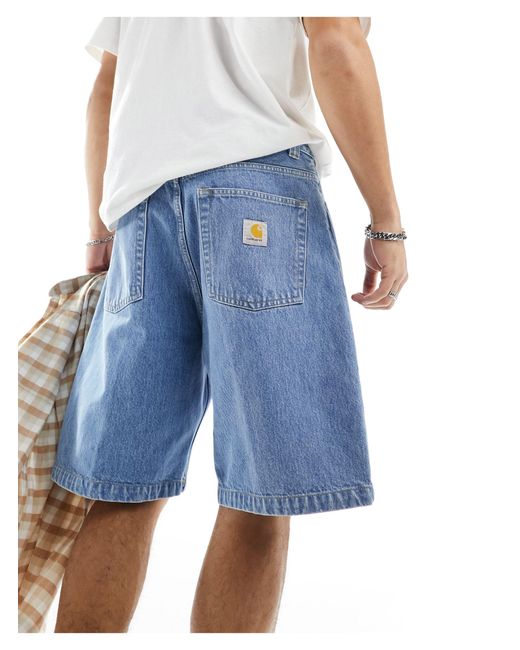 Brandon - pantaloncini di jeans ampi lavaggio chiaro di Carhartt in Blue da Uomo