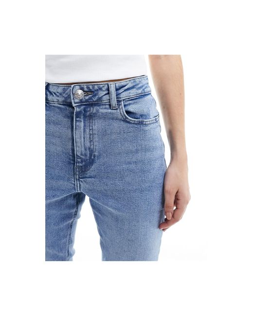 Pieces Blue Bella High Waisted Tapered Ankle Jeans