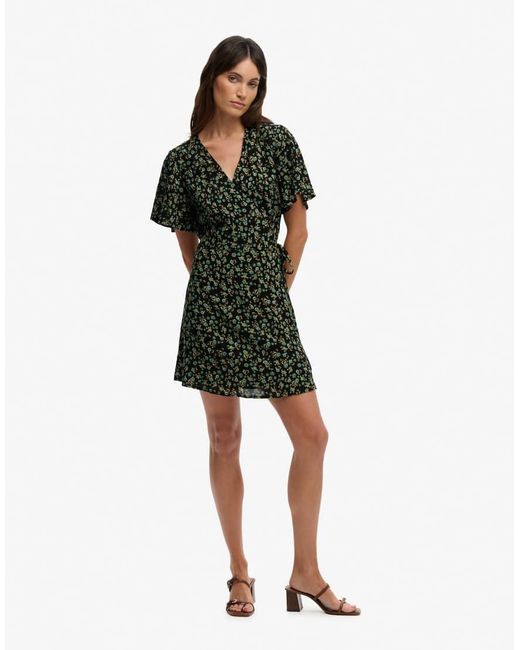Superdry Black Mini Swing Wrap Dress